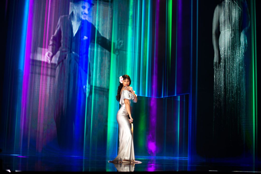 Actuación musical de la cantante Nathy Peluso interpretando 'La Violetera' durante los Premios Goya 2021 Actuación musical de la cantante Nathy Peluso interpretando 'La Violetera' durante los Premios Goya 2021