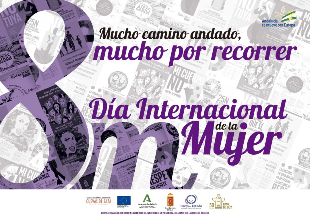 Cartel del 8M, Día Internacional de la Mujer, en Baza Cartel del 8M, Día Internacional de la Mujer, en Baza
