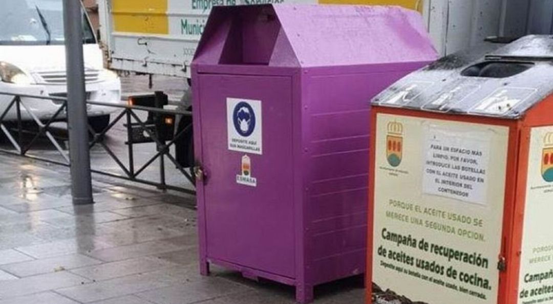 Imagen de uno de los contenedores sustraídos en Alcorcón Imagen de uno de los contenedores sustraídos en Alcorcón