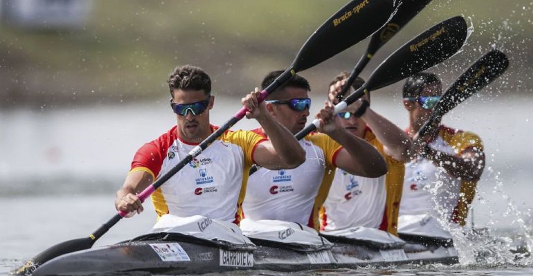 El equipo español, durante la prueba de K4-500 en la República Checa El equipo español, durante la prueba de K4-500 en la República Checa