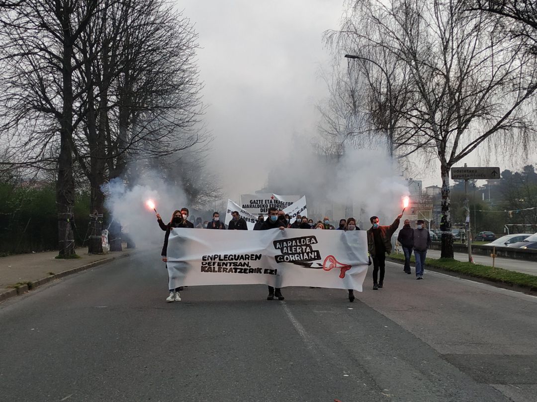 Trabajadores de Tubacex durante una protesta Trabajadores de Tubacex durante una protesta