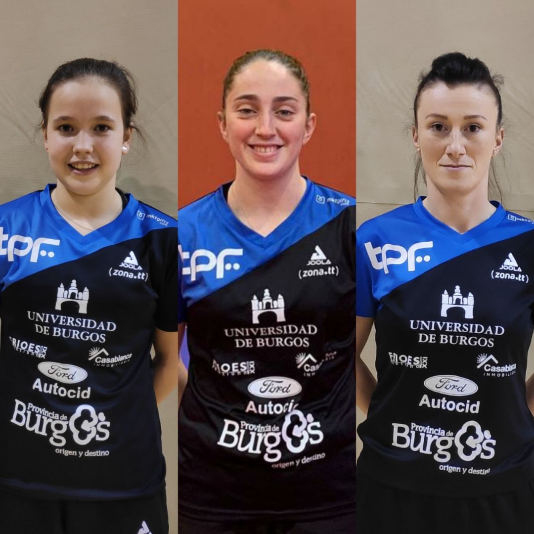 Las tres componentes del equipo burgalés Las tres componentes del equipo burgalés