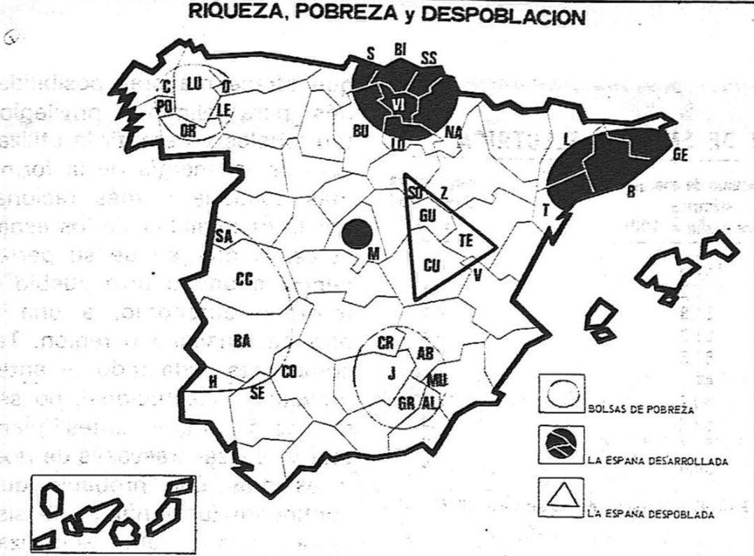 Mapa sobre el estudio 'Renta nacional de España y su distribución provincial' elaborado por el Banco de Bilbao en 1977 y recogido por la revista 'Cuadernos para el diálogo' en enero de 1978. Mapa sobre el estudio 'Renta nacional de España y su distribución provincial' elaborado por el Banco de Bilbao en 1977 y recogido por la revista 'Cuadernos para el diálogo' en enero de 1978.