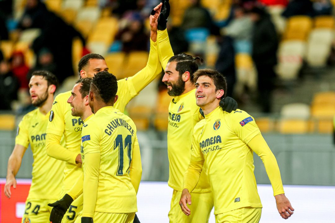 Raúl Albiol celebra el segundo gol del Villarreal en el partido Raúl Albiol celebra el segundo gol del Villarreal en el partido