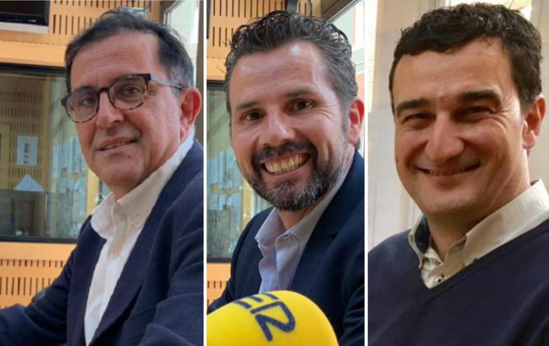 De izquierda a derecha: José Antonio Serrano (PSOE), Mario Gómez (Cs) y Ginés Ruiz (Podemos), en los estudios de Radio Murcia. Foto archivo De izquierda a derecha: José Antonio Serrano (PSOE), Mario Gómez (Cs) y Ginés Ruiz (Podemos), en los estudios de Radio Murcia. Foto archivo