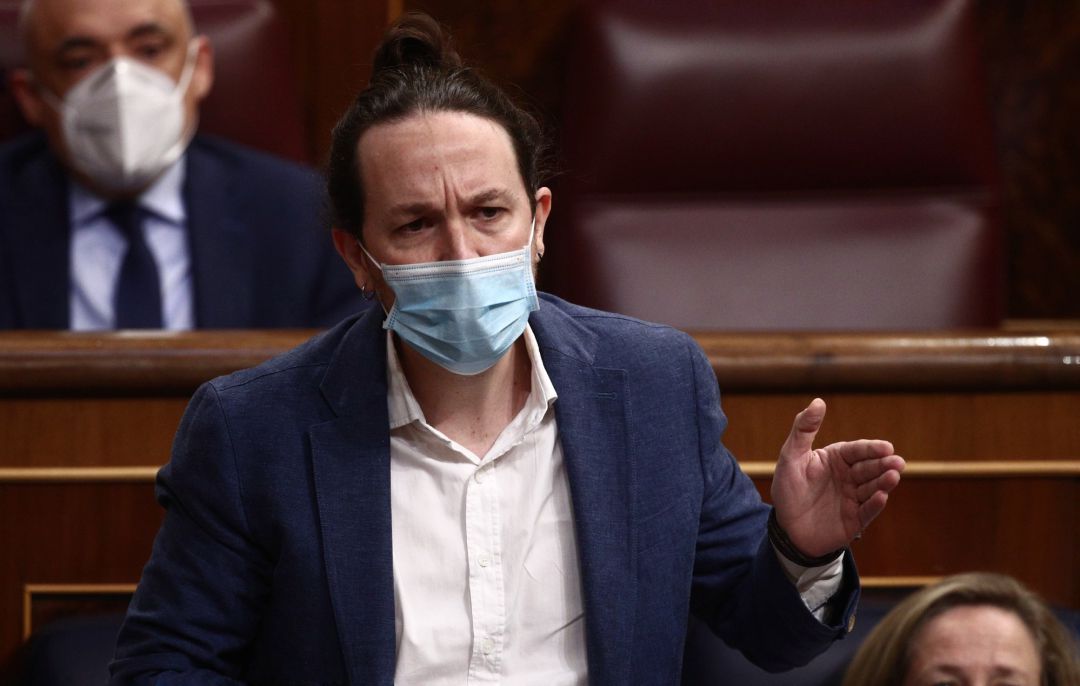 El vicepresidente segundo del Gobierno, Pablo Iglesias, interviene durante una sesión de control al Gobierno en el Congreso El vicepresidente segundo del Gobierno, Pablo Iglesias, interviene durante una sesión de control al Gobierno en el Congreso