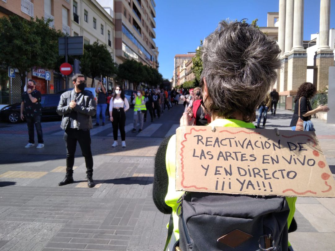 Protesta en Córdoba para pedir la reactivación del sector de la cultura Protesta en Córdoba para pedir la reactivación del sector de la cultura