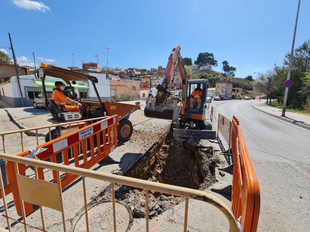 Obras en el Paseo de la Mora de Elda Obras en el Paseo de la Mora de Elda
