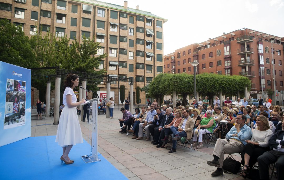 Isabel Díaz Ayuso durante un acto en la campaña electoral de 2019 en Parla. Isabel Díaz Ayuso durante un acto en la campaña electoral de 2019 en Parla.