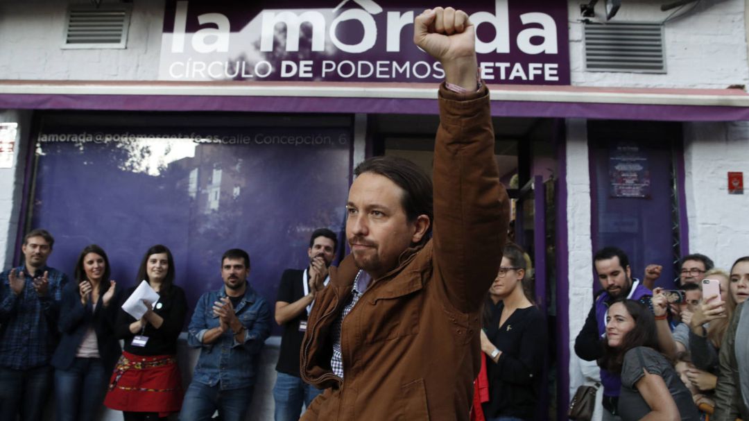 Pablo Iglesias durante la inauguración de la sede de Podemos en Getafe en el 20 de octubre del año 2017. Pablo Iglesias durante la inauguración de la sede de Podemos en Getafe en el 20 de octubre del año 2017.