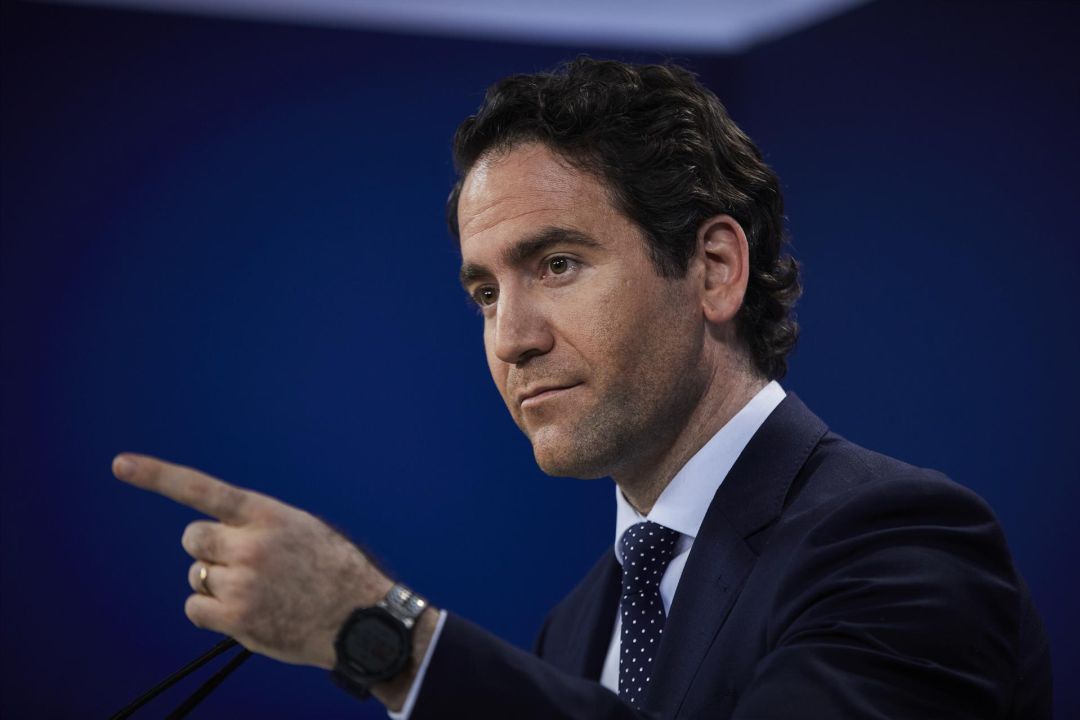 El secretario general del PP, Teodoro García Egea, ofrece una rueda de prensa en la sede del partido, en Madrid (España), a 10 de marzo de 2021. El secretario general del PP, Teodoro García Egea, ofrece una rueda de prensa en la sede del partido, en Madrid (España), a 10 de marzo de 2021.