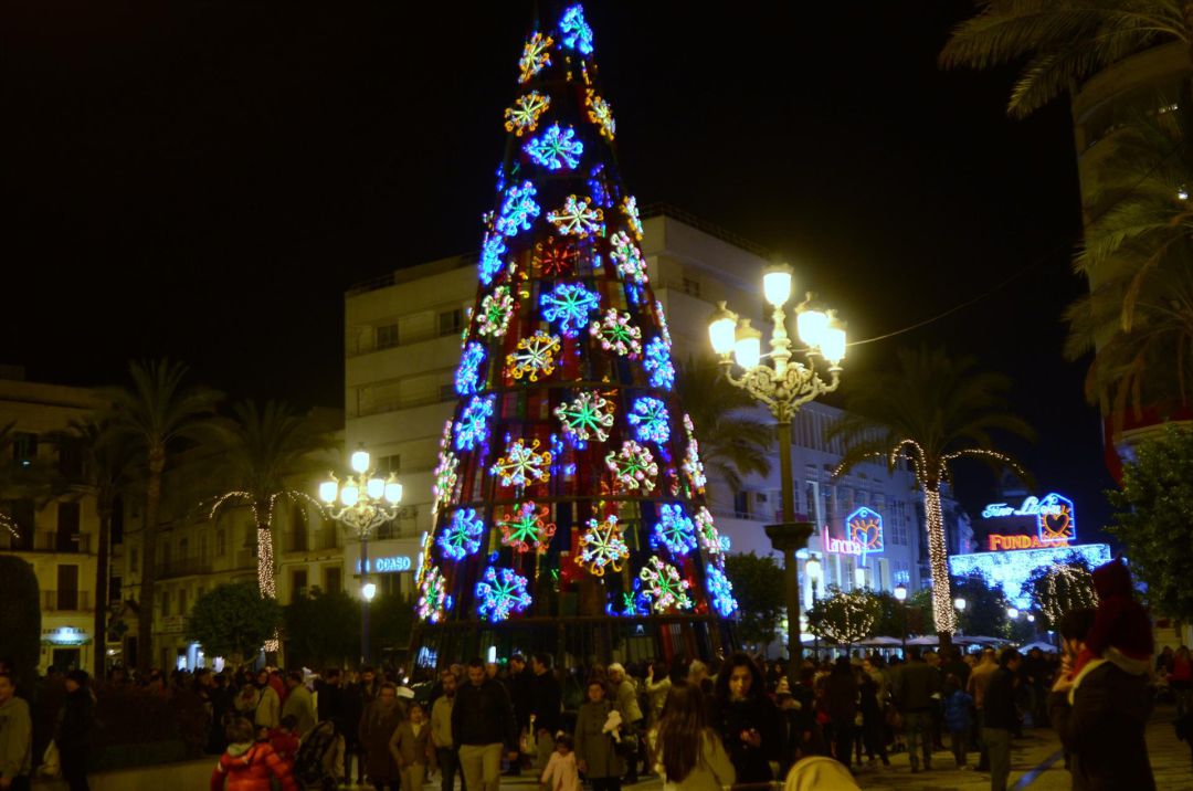 Imagen de Archivo de las calles de Jerez en Navidad Imagen de Archivo de las calles de Jerez en Navidad