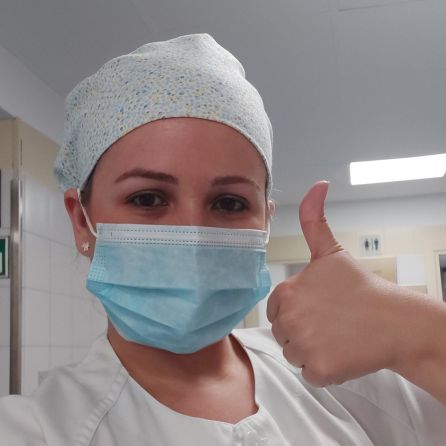 La enfermera Raquel, en marzo, días antes de contagiarse de coronavirus. La enfermera Raquel, en marzo, días antes de contagiarse de coronavirus.