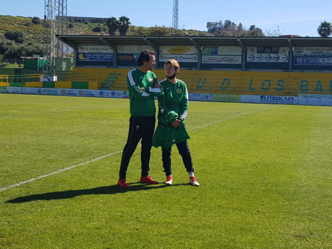 Bustos y Rosano en un entreno de la Unión. Bustos y Rosano en un entreno de la Unión.
