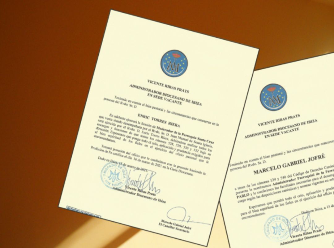 Documentos emitidos por el Obispado de Ibiza Documentos emitidos por el Obispado de Ibiza