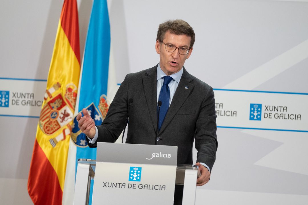 Feijóo en rueda de prensa. Foto de archivo. Feijóo en rueda de prensa. Foto de archivo.