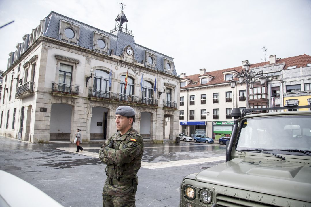 El Ejército en Siero durante los controles de marzo de 2020. El Ejército en Siero durante los controles de marzo de 2020.