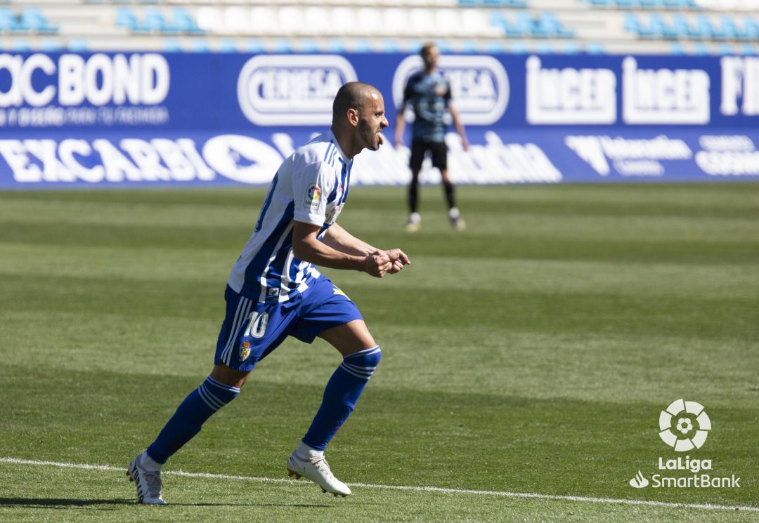 Yuri de Souza celebrando el gol del empate contra el Almería. Yuri de Souza celebrando el gol del empate contra el Almería.