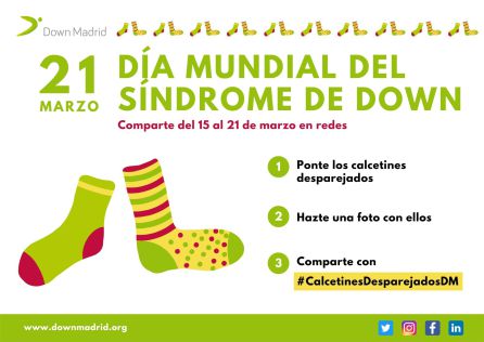 Cartel de 'Down Madrid' por el Día Mundial del Síndrome de Down 2021. Cartel de 'Down Madrid' por el Día Mundial del Síndrome de Down 2021.