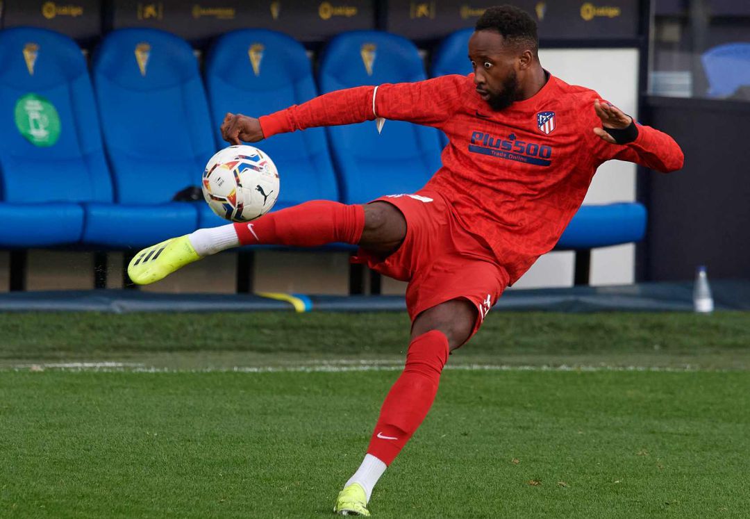 El delantero del Atlético Moussa Dembélé. El delantero del Atlético Moussa Dembélé.