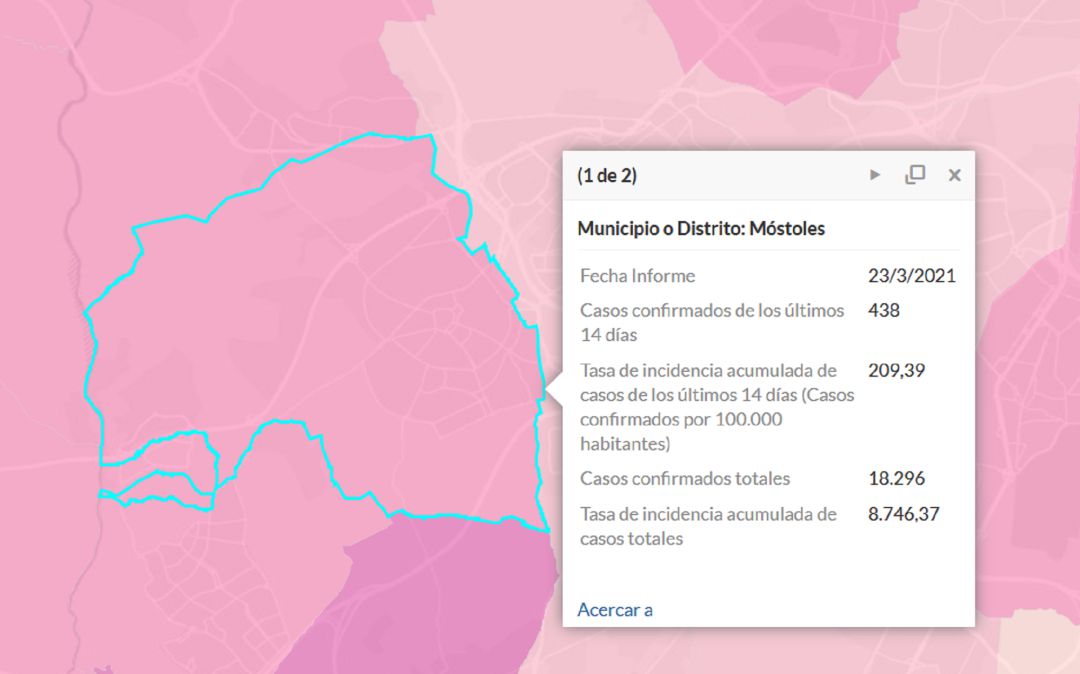 Situación epidemiológica en Móstoles a 23 de marzo de 2021 Situación epidemiológica en Móstoles a 23 de marzo de 2021