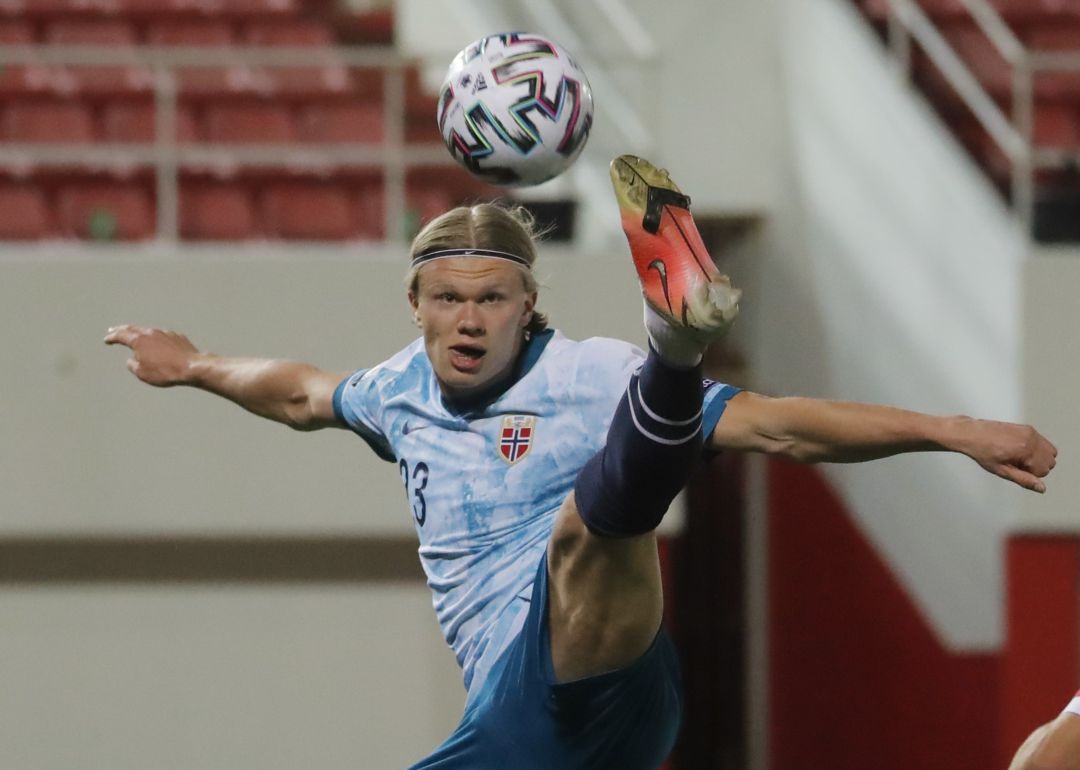 Haaland en el partido en Gibraltar. Haaland en el partido en Gibraltar.