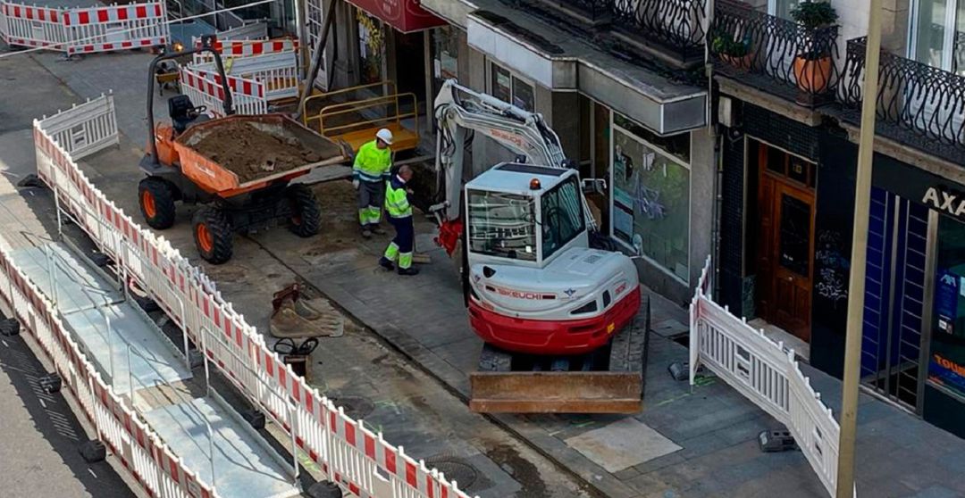 Obras en la calle Elduayen. Obras en la calle Elduayen.