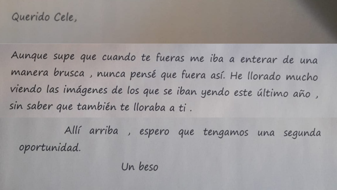 Un fragmento de la carta que Mari Luz ha escrito a su hermano, Celestino Hernández González, una de las 59 víctimas que nadie reclamó de las morgues madrileñas en la primera oleada de coronavirus. Un fragmento de la carta que Mari Luz ha escrito a su hermano, Celestino Hernández González, una de las 59 víctimas que nadie reclamó de las morgues madrileñas en la primera oleada de coronavirus.