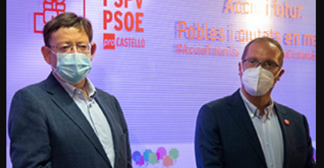 El president de la Generalitat, Ximo Puig, junto a Ernest Blanch, al frente del PSPV en la provincia El president de la Generalitat, Ximo Puig, junto a Ernest Blanch, al frente del PSPV en la provincia