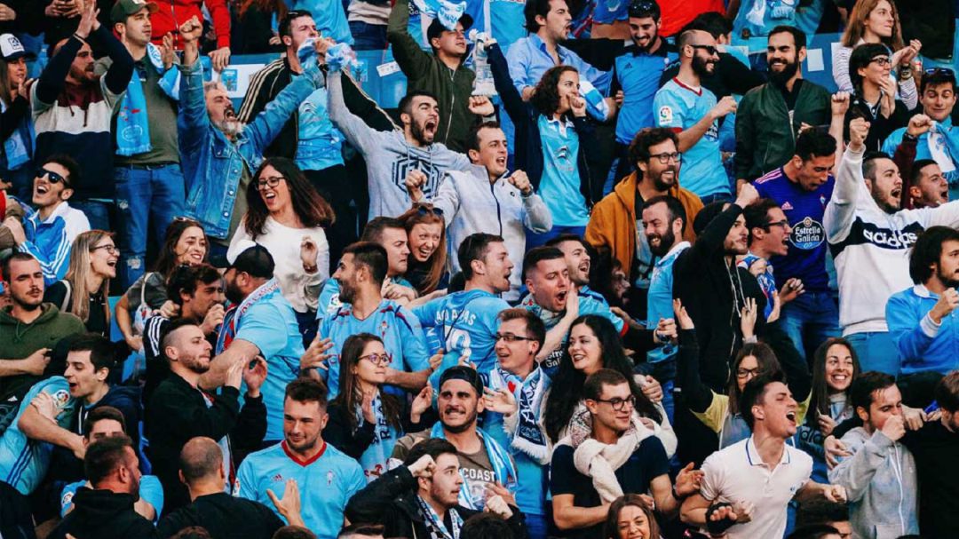 Aficionados del Celta en Balaídos. Aficionados del Celta en Balaídos.