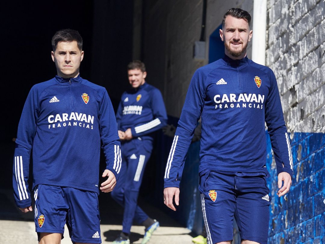 Tejero, a la izquierda, Peybernes, a la derecha, antes de un entrenamiento en La Romareda Tejero, a la izquierda, Peybernes, a la derecha, antes de un entrenamiento en La Romareda