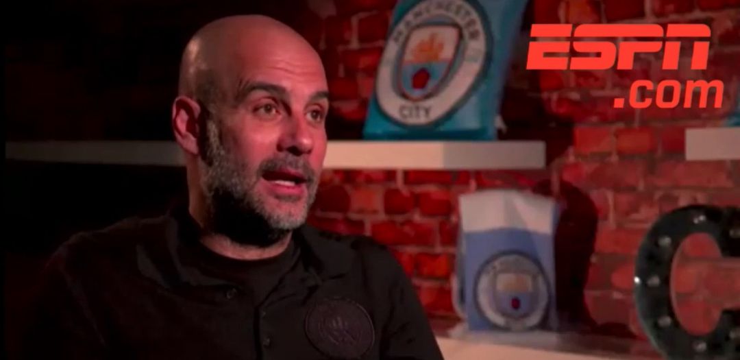 Pep Guardiola, durante su entrevista con la ESPN Pep Guardiola, durante su entrevista con la ESPN