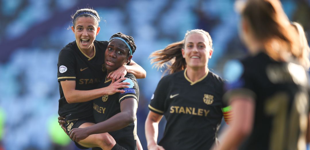 Las jugadoras del Barça celebran un gol ante el Manchester City Las jugadoras del Barça celebran un gol ante el Manchester City