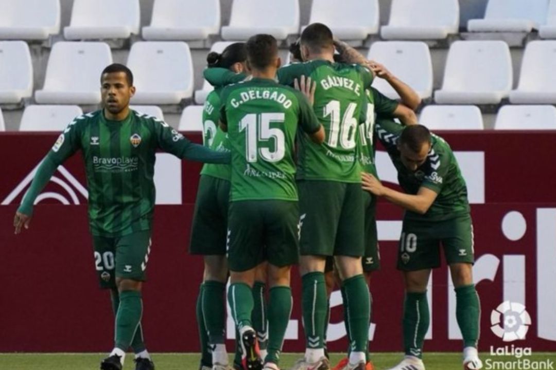 Los jugadores del Castellón celebran el gol de Jorge Los jugadores del Castellón celebran el gol de Jorge