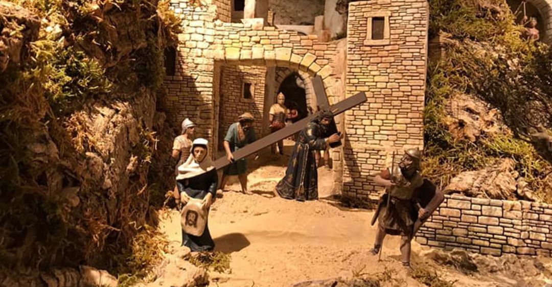 Escena del Camino del Calvario en el Monte Sacro del belén bíblico de Cuenca. Escena del Camino del Calvario en el Monte Sacro del belén bíblico de Cuenca.