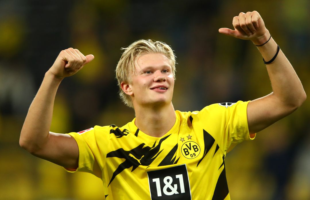 Haaland celebra uno de sus goles con el Dortmund Haaland celebra uno de sus goles con el Dortmund