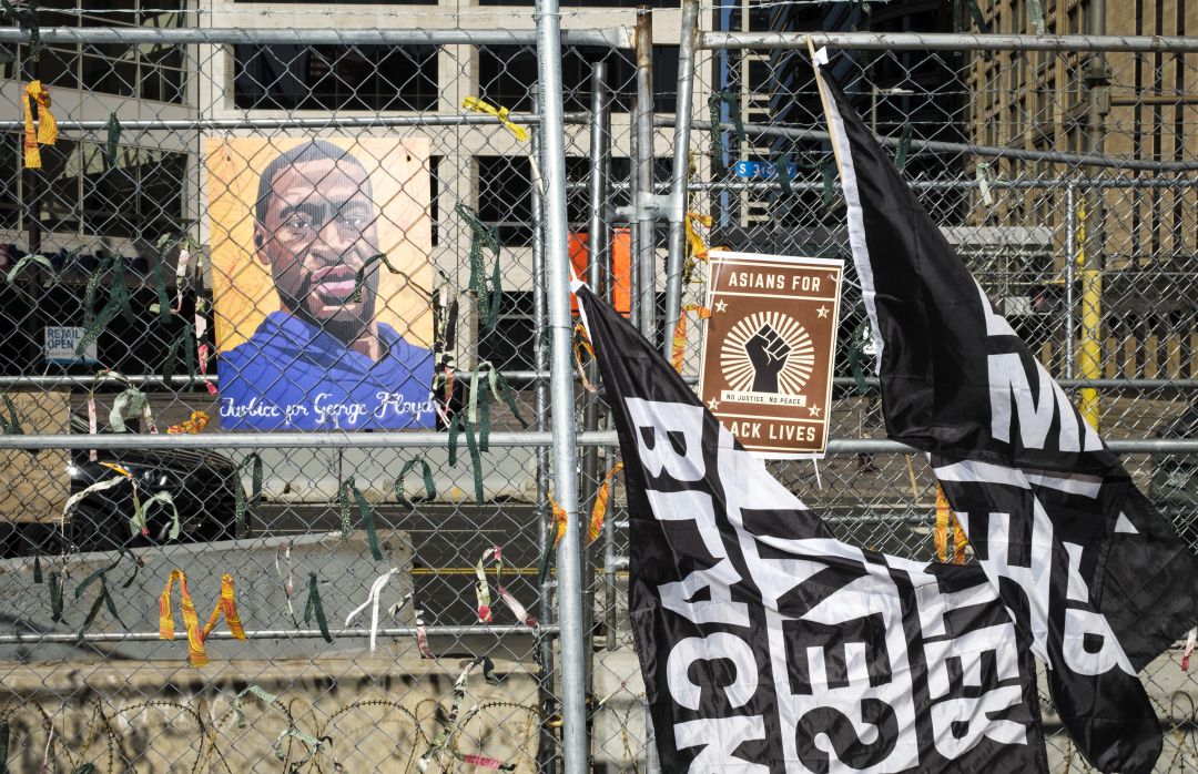 Un retrato de Floyd en las protestas por su muerte. Un retrato de Floyd en las protestas por su muerte.