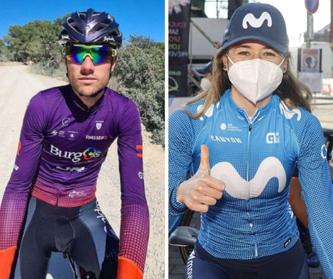 Mario Aparicio (Burgos BH) y Sara Martón (Movistar Team) Mario Aparicio (Burgos BH) y Sara Martón (Movistar Team)
