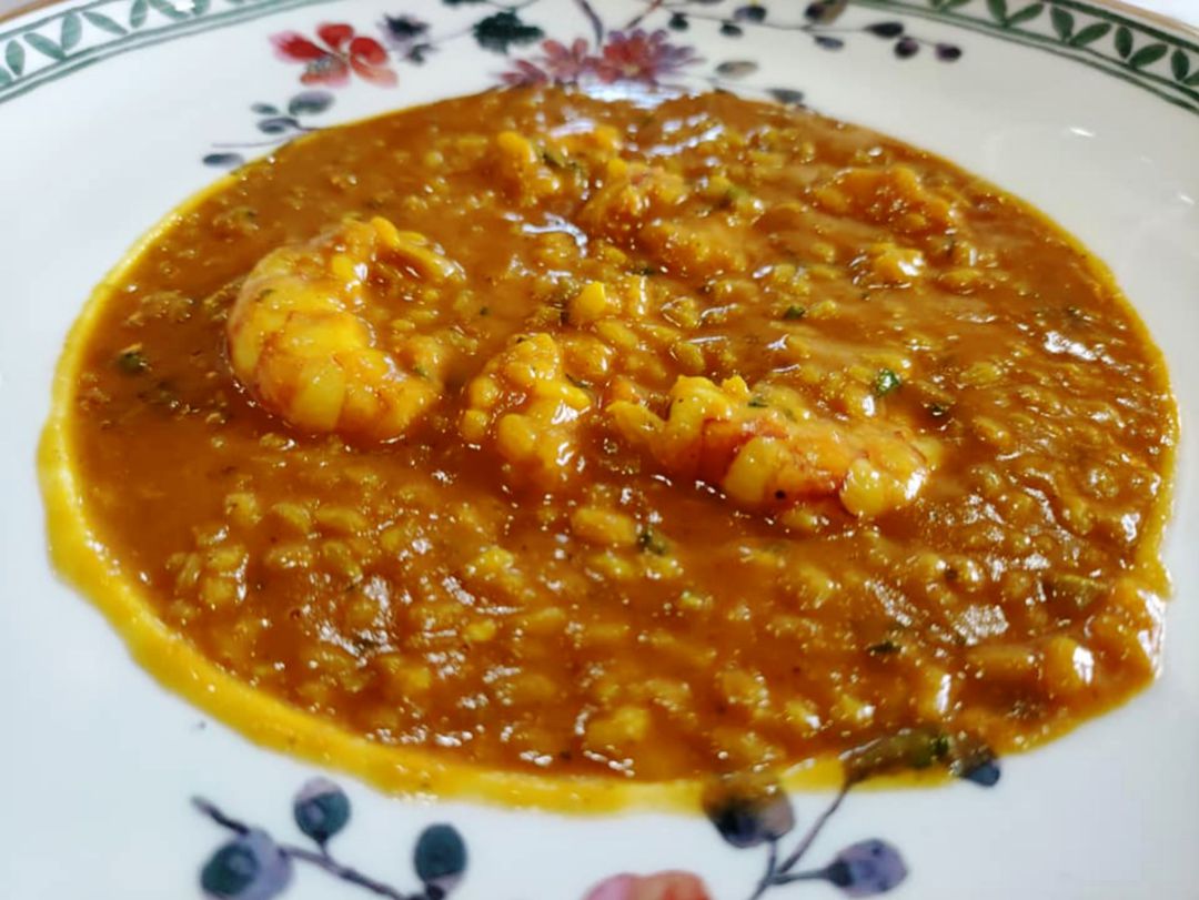 Arroz cremoso con gambones Arroz cremoso con gambones