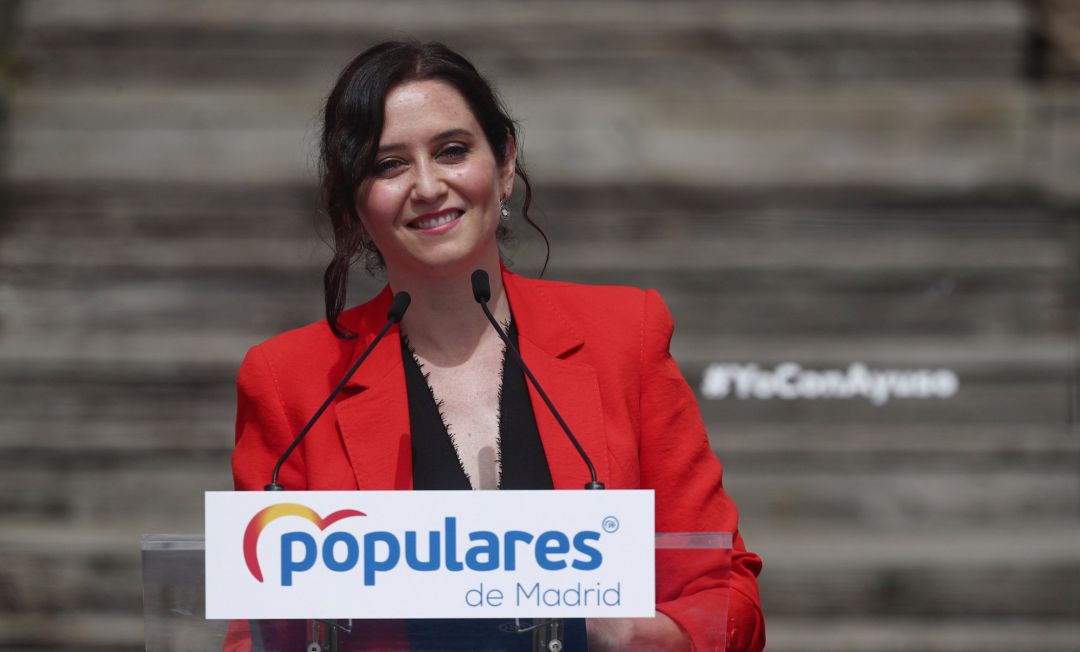 La presidenta de la Comunidad de Madrid, Isabel Díaz Ayuso, interviene durante la presentación de la candidatura del PP de Madrid para las elecciones a la Asamblea de Madrid. La presidenta de la Comunidad de Madrid, Isabel Díaz Ayuso, interviene durante la presentación de la candidatura del PP de Madrid para las elecciones a la Asamblea de Madrid.