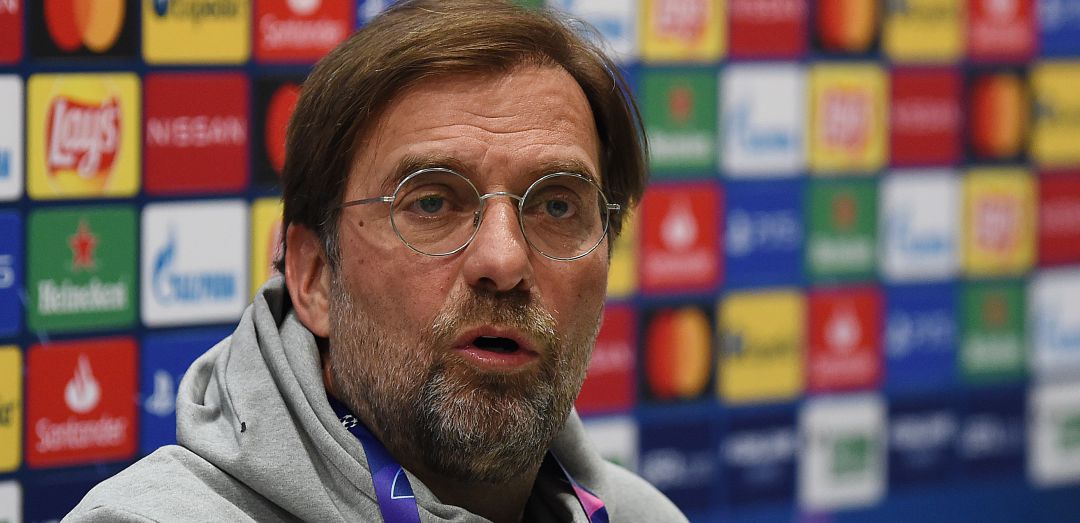 Jürgen Klopp, durante la rueda de prensa previa al partido Jürgen Klopp, durante la rueda de prensa previa al partido