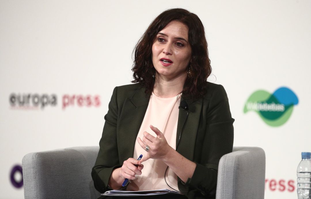 La presidenta de la Comunidad de Madrid y candidata en las elecciones del 4 de mayo en la región, Isabel Díaz Ayuso, interviene en un Desayuno Informativo de Europa Press, en Madrid La presidenta de la Comunidad de Madrid y candidata en las elecciones del 4 de mayo en la región, Isabel Díaz Ayuso, interviene en un Desayuno Informativo de Europa Press, en Madrid