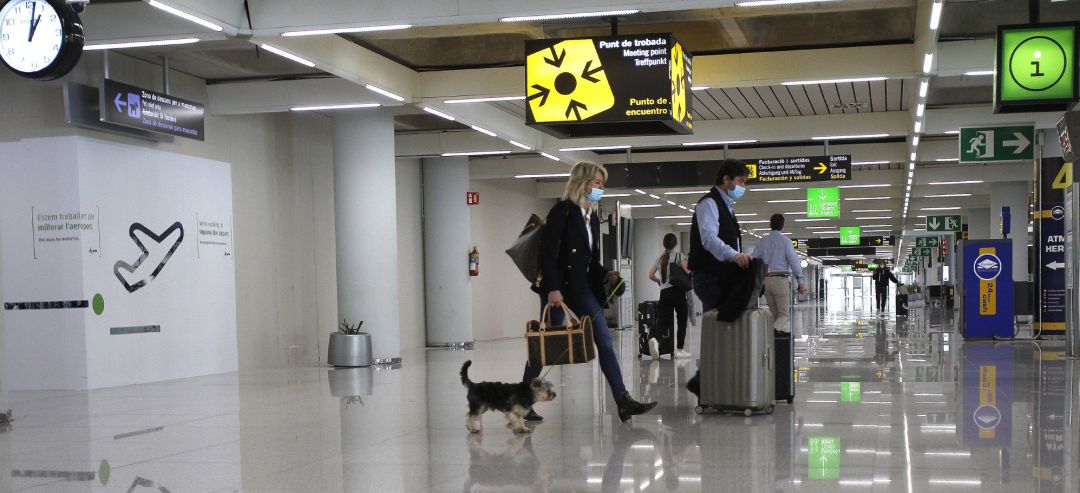 Viajeros internacionales a su llegada al aeropuerto de Palma de Mallorca. Viajeros internacionales a su llegada al aeropuerto de Palma de Mallorca.