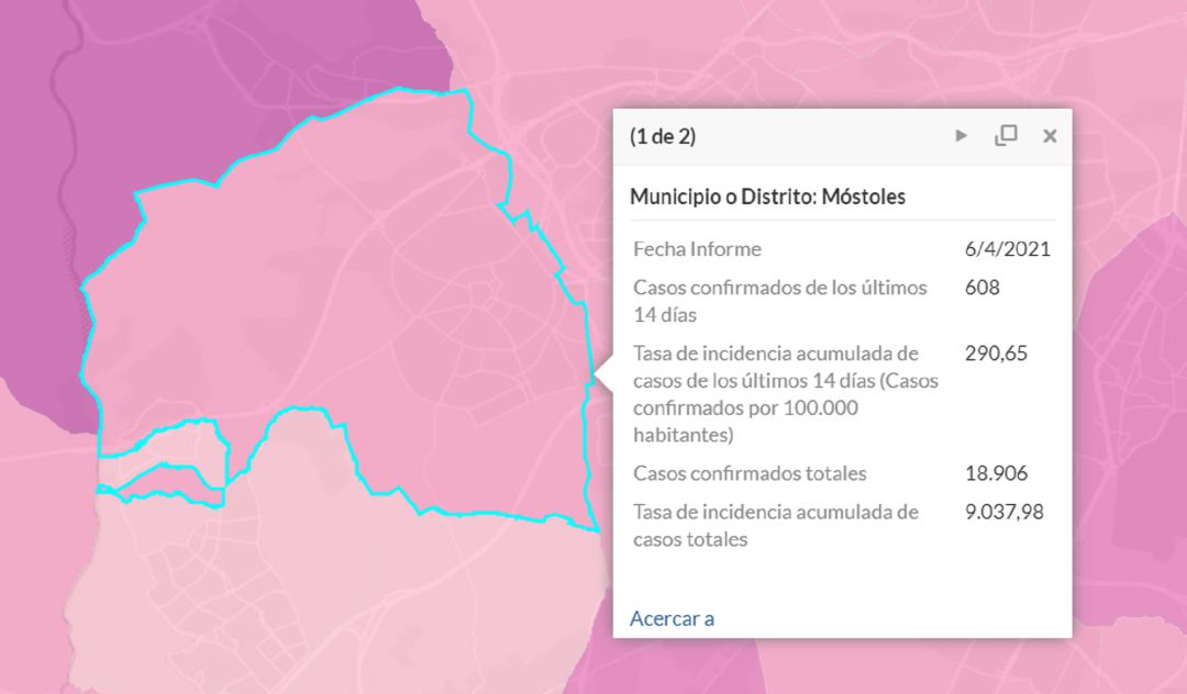 Situación epidemiológica en Móstoles a 6 de abril de 2021 Situación epidemiológica en Móstoles a 6 de abril de 2021