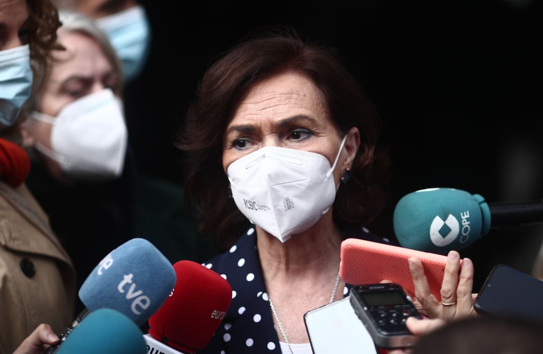 La vicepresidenta primera del Gobierno y ministra de la Presidencia, Relaciones con las Cortes y Memoria Democrática, Carmen Calvo. La vicepresidenta primera del Gobierno y ministra de la Presidencia, Relaciones con las Cortes y Memoria Democrática, Carmen Calvo.