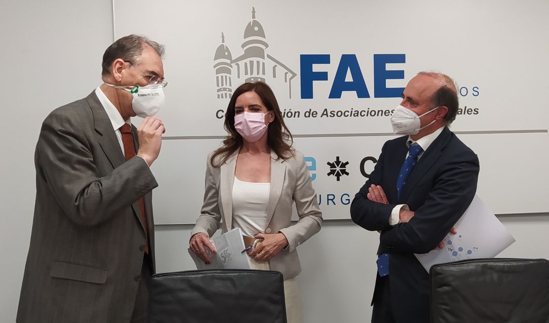 La Consejera de Empleo, Ana Carlota Amigo, entre el presidente de FAE, Miguel Angel Benavente (izda) y José Mª Vela, Director del Instituto Tecnológico de Castilla y León La Consejera de Empleo, Ana Carlota Amigo, entre el presidente de FAE, Miguel Angel Benavente (izda) y José Mª Vela, Director del Instituto Tecnológico de Castilla y León