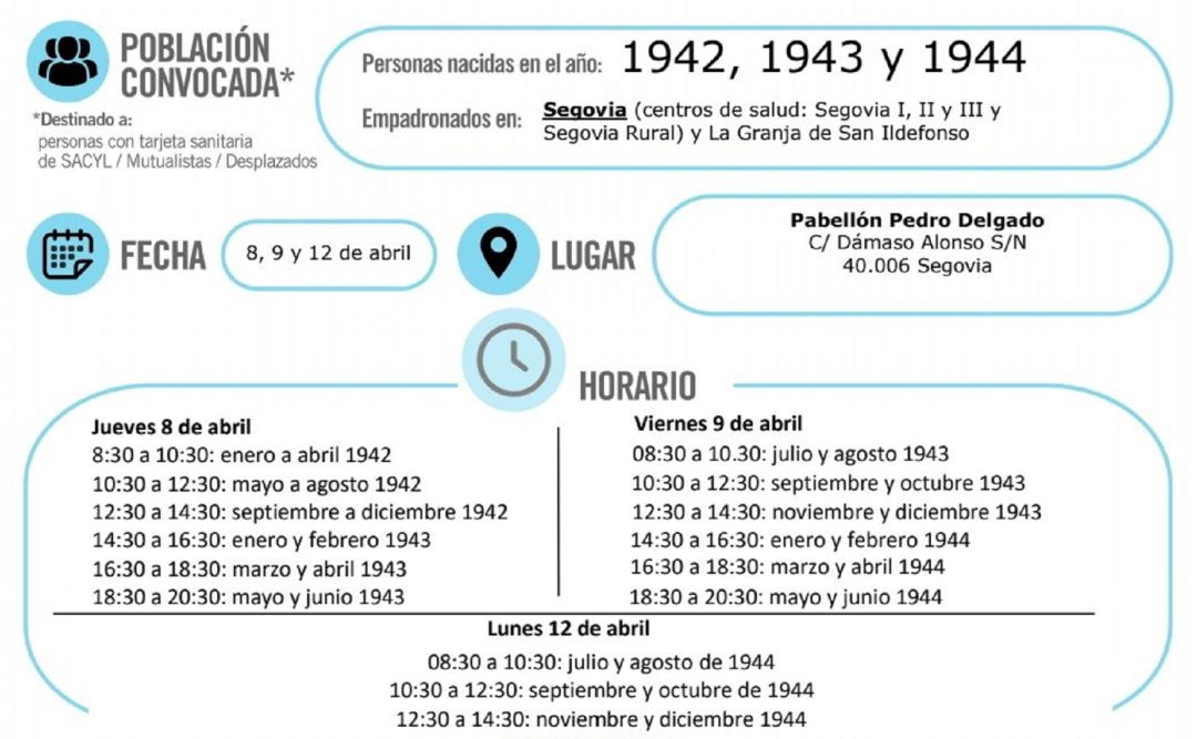 Vacunación para los nacidos en 1942,1943 y 1944 Vacunación para los nacidos en 1942,1943 y 1944