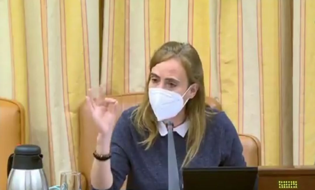 La diputada socialista Sandra Guaita durante su respuesta a Andrés Rodríguez Almeida después de llamarla "señora presidente" La diputada socialista Sandra Guaita durante su respuesta a Andrés Rodríguez Almeida después de llamarla "señora presidente"