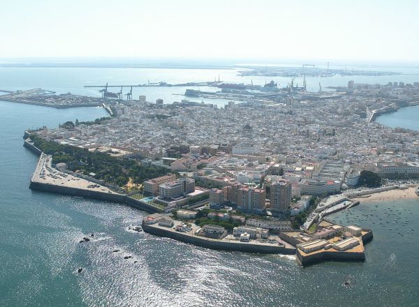 Vista aérea de la ciudad de Cádiz