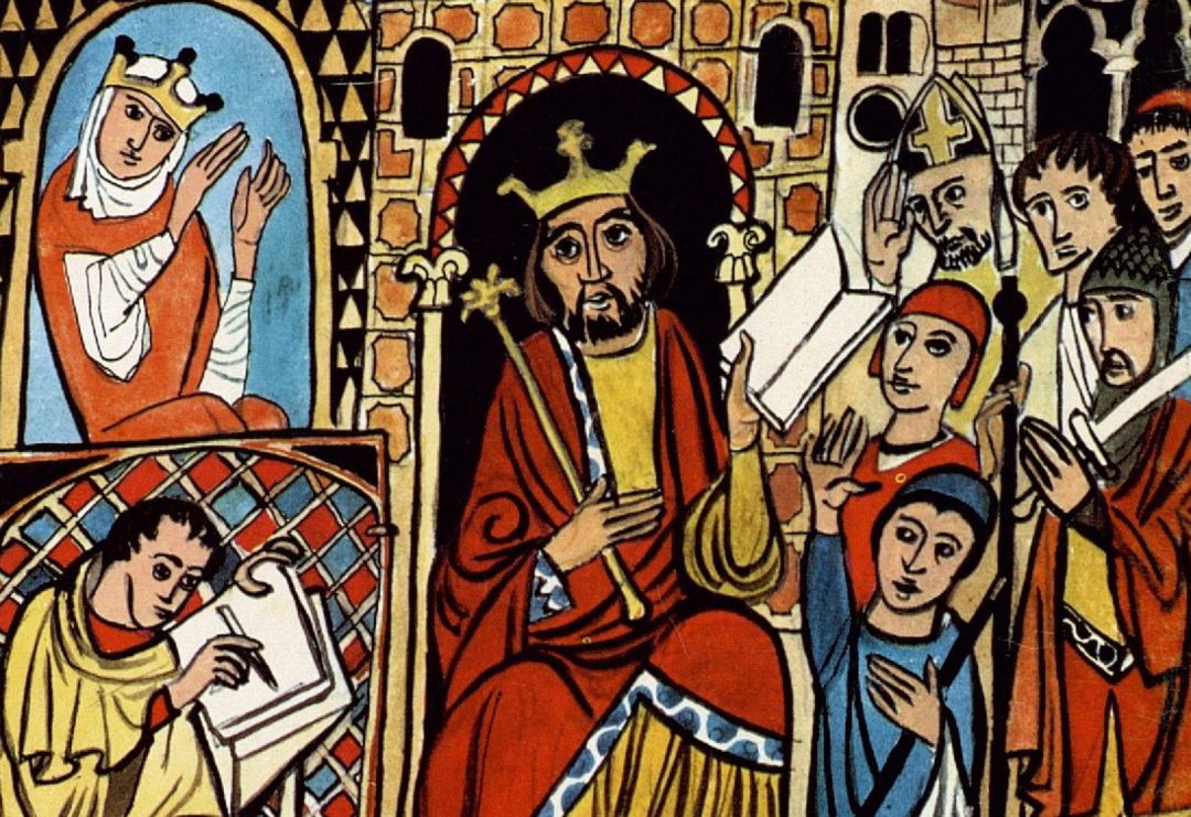 Detalle de la portada de una edición del Fuero de Cuenca de 1978 (Tormo) con ilustración de Victor García de la Vega Detalle de la portada de una edición del Fuero de Cuenca de 1978 (Tormo) con ilustración de Victor García de la Vega